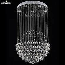 Modern LED Crystal Ceiling Lights Stair Hanging Lamps Fixtures With Multi-Size Ac 100V to 240v For Indoor Home Kingdom Lighting