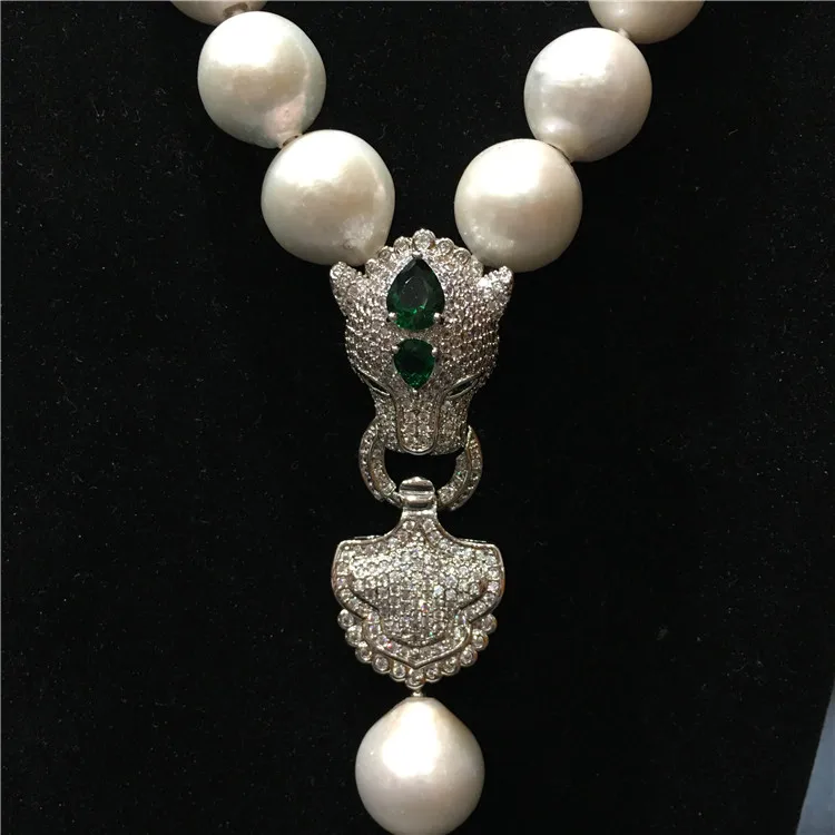 Европейско-американский стиль натуральный 13-14 мм белый Эдисон огромный жемчуг ожерелье Модные ювелирные изделия