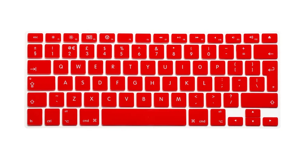 Раскладка английской клавиатуры в ЕС, силиконовый чехол для MacBook Pro 1" 15" 1"(с или с дисплеем retina) и MacBook Air 13" - Цвет: Красный
