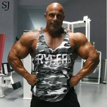 Камуфляжные мужские майки с принтом, футболки, оборудование для бодибилдинга фитнес, мужская Стрингер майка, брендовая одежда