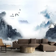 Beibehang современные украшения дома 3D фото обои китайские чернила пейзаж дым фон настенная живопись обои Гостиная