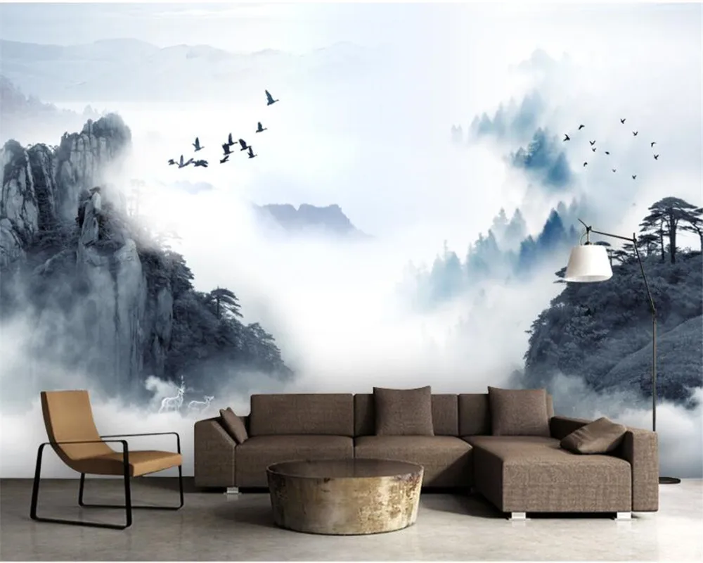 Beibehang 中国のインクの3d写真の壁紙 モダンな家の装飾 風景 煙の背景 壁画 リビングルーム Aliexpress 家のリフォーム