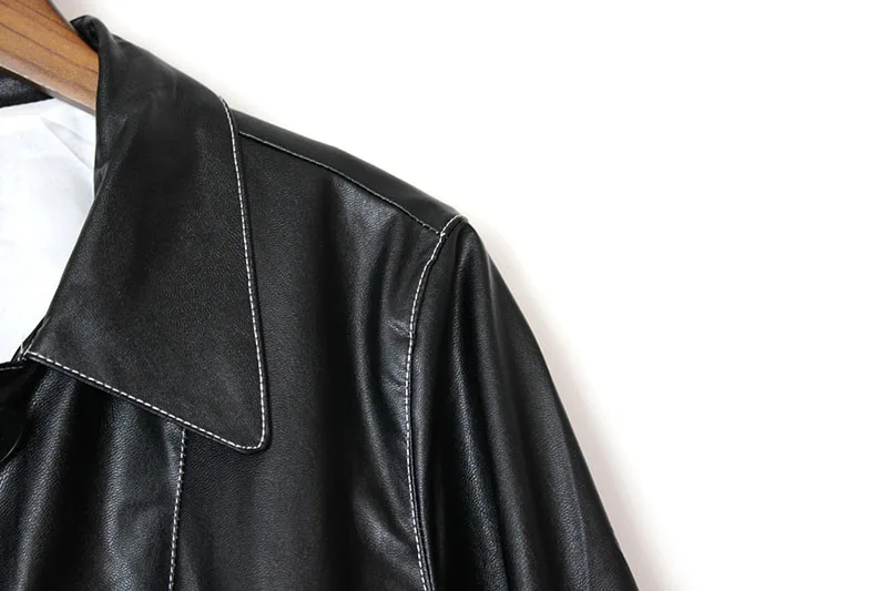 Autumn Leather Jacket Women Casual Long Sleeve Button Casual Basic jackets 2018 Fashion PU Leather Bomber Coat Femininas
