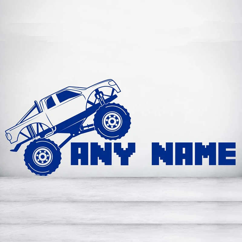 

Personalised Big Foot Style Monster Truck. Vinyl wall art decal sticker. Any colour and size Custom name A14-008