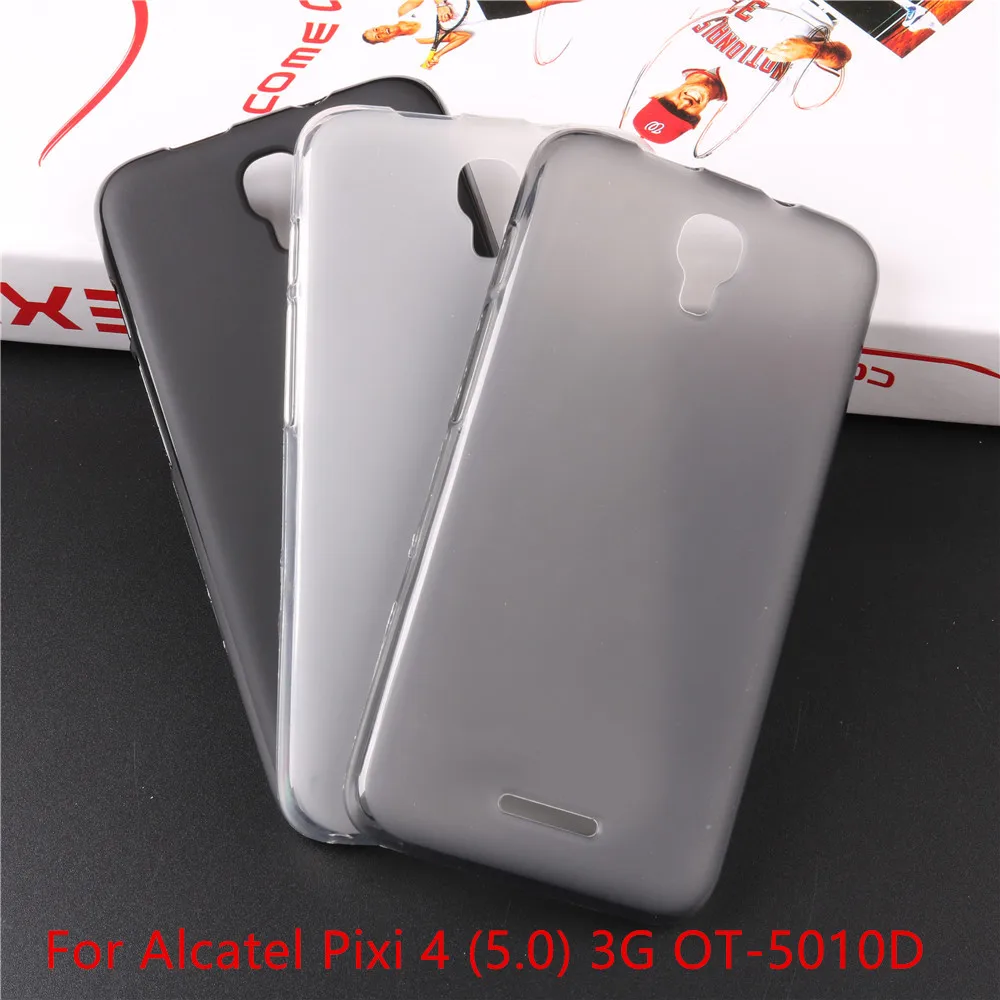 Мягкий чехол-накладка из ТПУ для Alcatel PIXI4 5 0 3G in 5010D ультратонкий прозрачный
