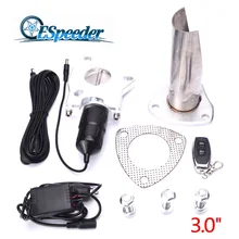 ESPEEDER 3 Inch Electric Stainless Exhaust Cutout With Remote Control With Be Cut Pipe Exhaust Cut Out Kit Car Installations