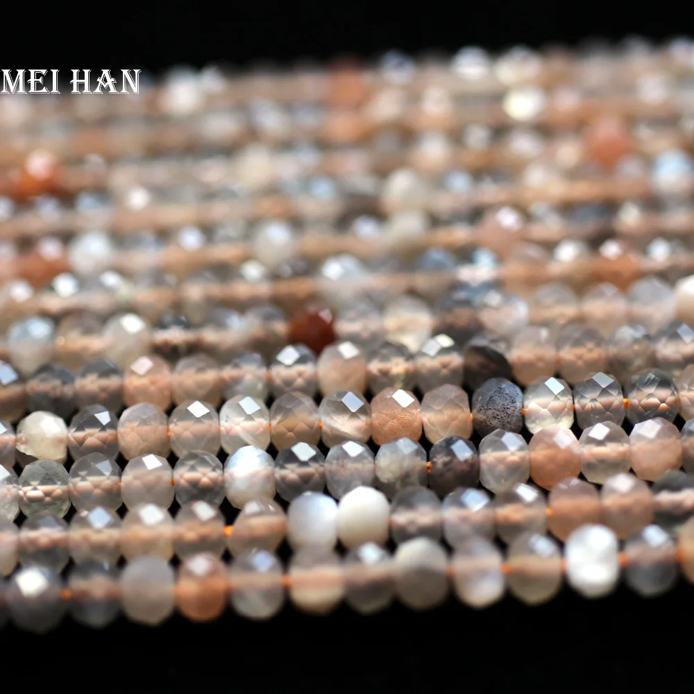 

Meihan Natural multi color (2strands/set) sunstone 3*4mm faceted rondelle loose beads for DIY bracelet & necklace