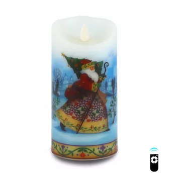 

Ksperway Christmas Decoration Remote LED Candle Thomas Kinkade Candle with Moving Wick and Picture