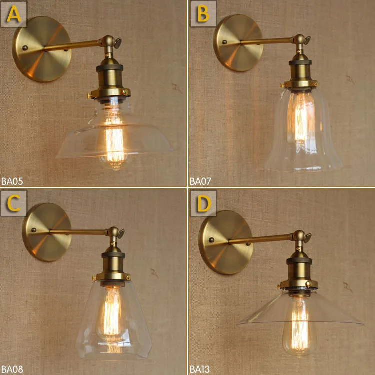 american country industrial iron simple retro loft glass wall lamp golden hotel decoration light bar wall lamp free shipping in wall lamps from lights