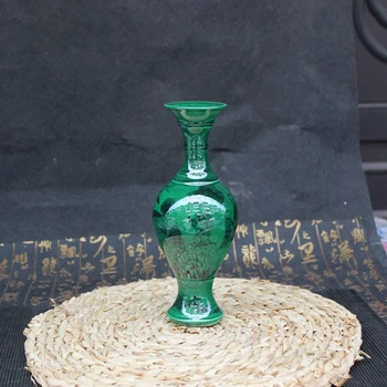 

Pastel, porcelain vase, household living room decoration, long neck green vase.