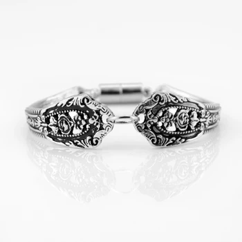

10Pcs Multi-design Plant Flower Spoon Bracelet Bangle Jewelry Wholesale Vintage Charm Bracelet For Mom Women