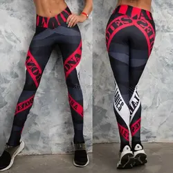 Push up штаны для йоги Геометрия Бодибилдинг Бег для Фитнес Printed Compression Для женщин Спорт Письмо леггинсы