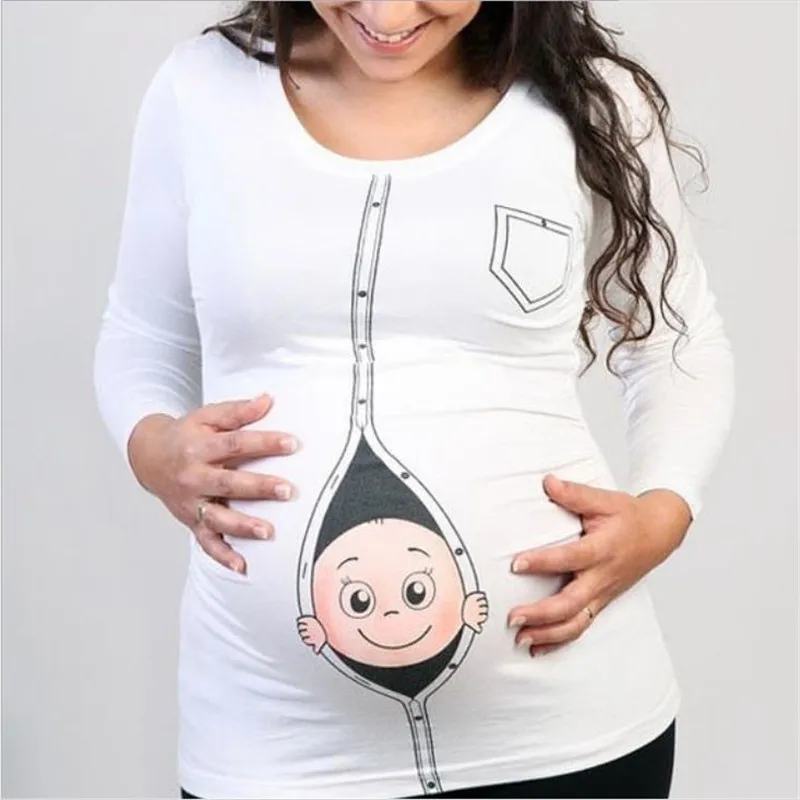 fashion New Maternity pregnancy clothes baby Print Funny Maternity