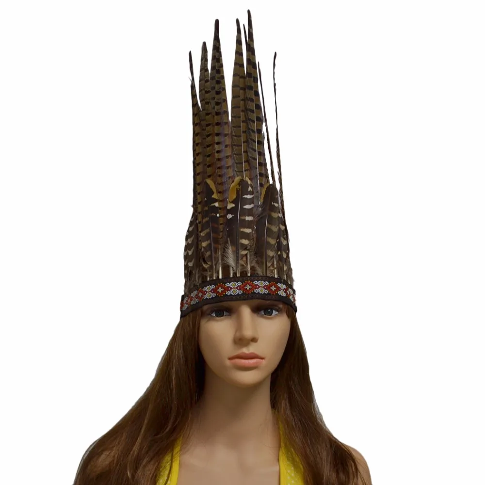 

Gatsby India Tribal Chief Feather Headband Headdress Hair Accessories For Adult Kid Ethnic Halloween Carnival Headpiece Jewelry