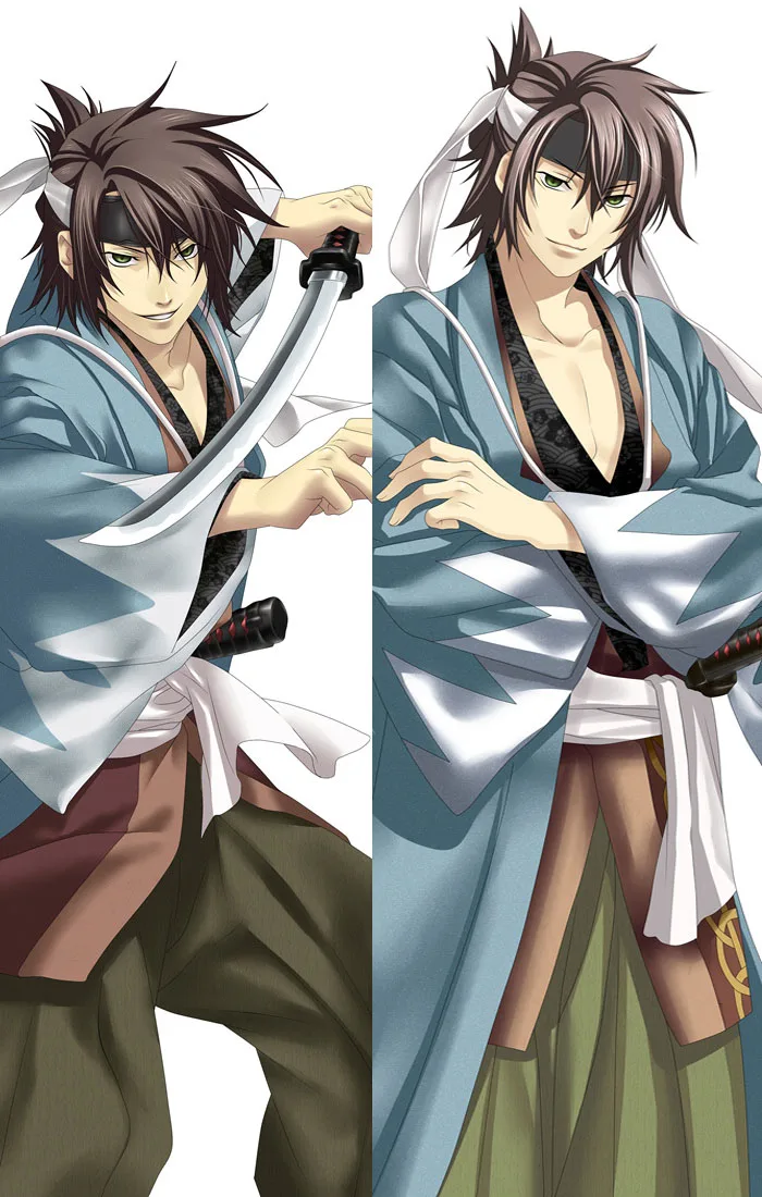 Аниме Hakuouki Hijikata Toshizo& Okita Souji& Saitou Hajime& Kazama Chikage Подушка «Dakimakura» чехол обнимающая наволочка - Цвет: 8