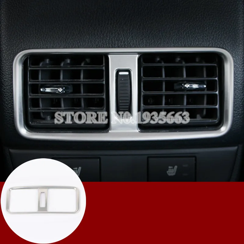 For Subaru Outback Stainless Inner Console Rear Air Vent Trim Cover 2015 2018 1pcs