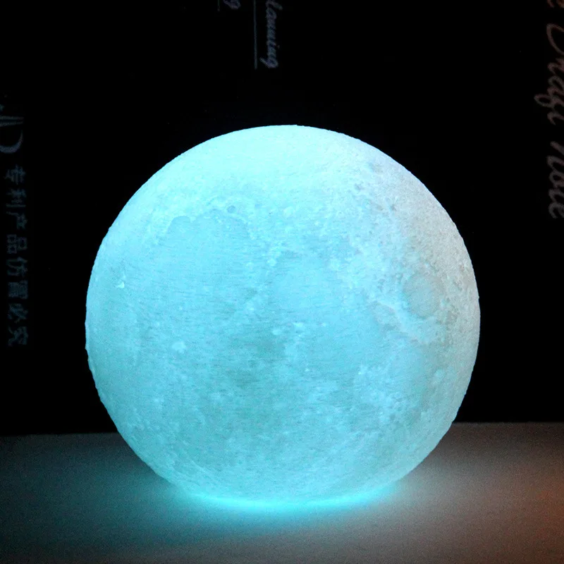 Новинка светящиеся игрушки светодиодный Ночной светильник 3D печать Луны Романтический лампы Красочный изменить сенсорный творческий подарок на день рождения игрушки для детей - Цвет: Зеленый