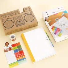 Kinbor Счастливые Исследование Творческие Дети Канцелярский набор подарков Тетрадь/ПВХ покрытие/Стикеры/Васи Клейкие ленты/коробка крафт упаковка школьные принадлежности