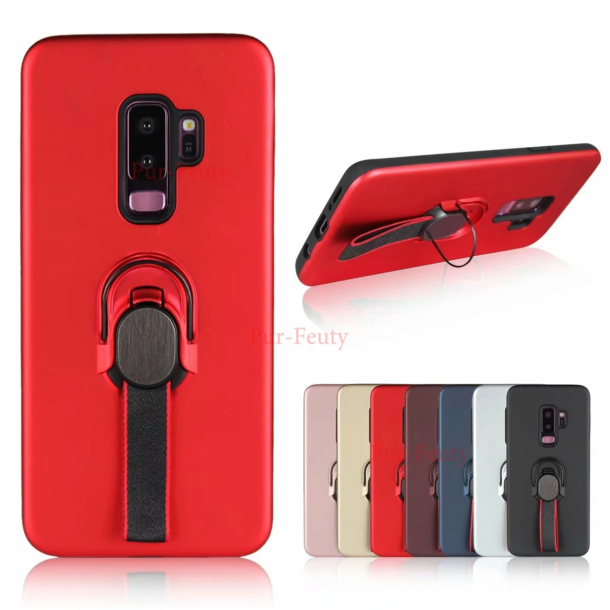 

Case For Samsung Galaxy S9 Plus G965F S7 Edge S8 Hard PC+TPU With Stand Ring Magnet Armor Protective Back Cover Samsung Note 8 9