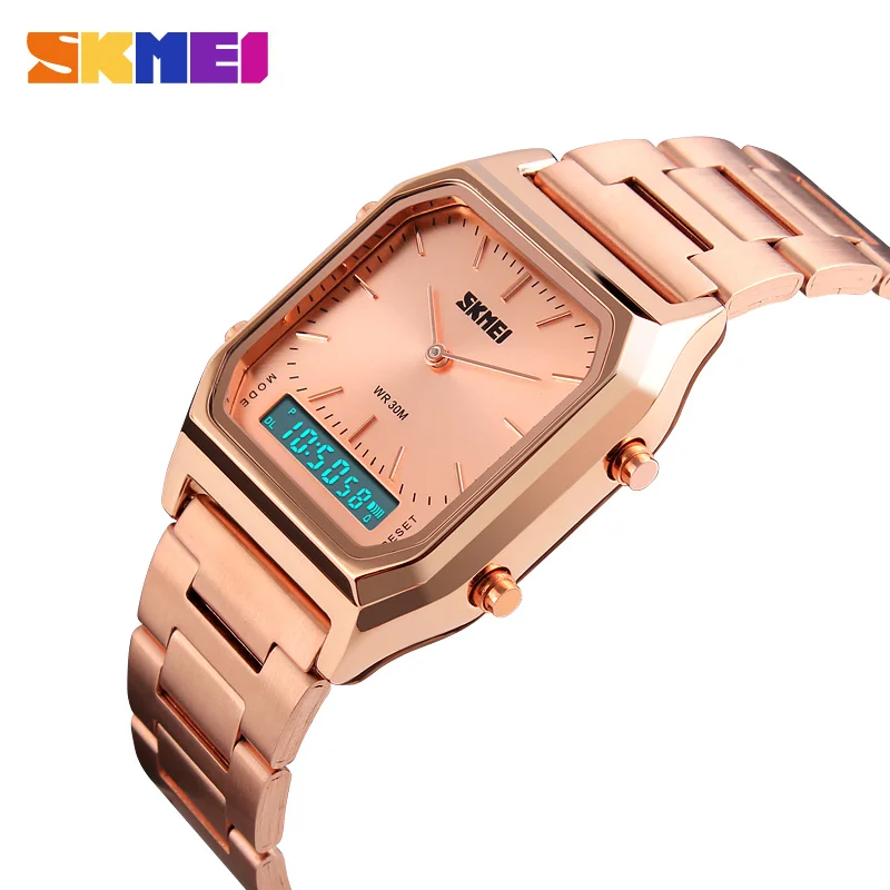 Meilleur SKMEI Hommes Mode Casual Montres À Quartz Numérique Double Temps Sport Montres Chronographe Rétro Éclairage 30 m Étanche Montres Pour Hommes