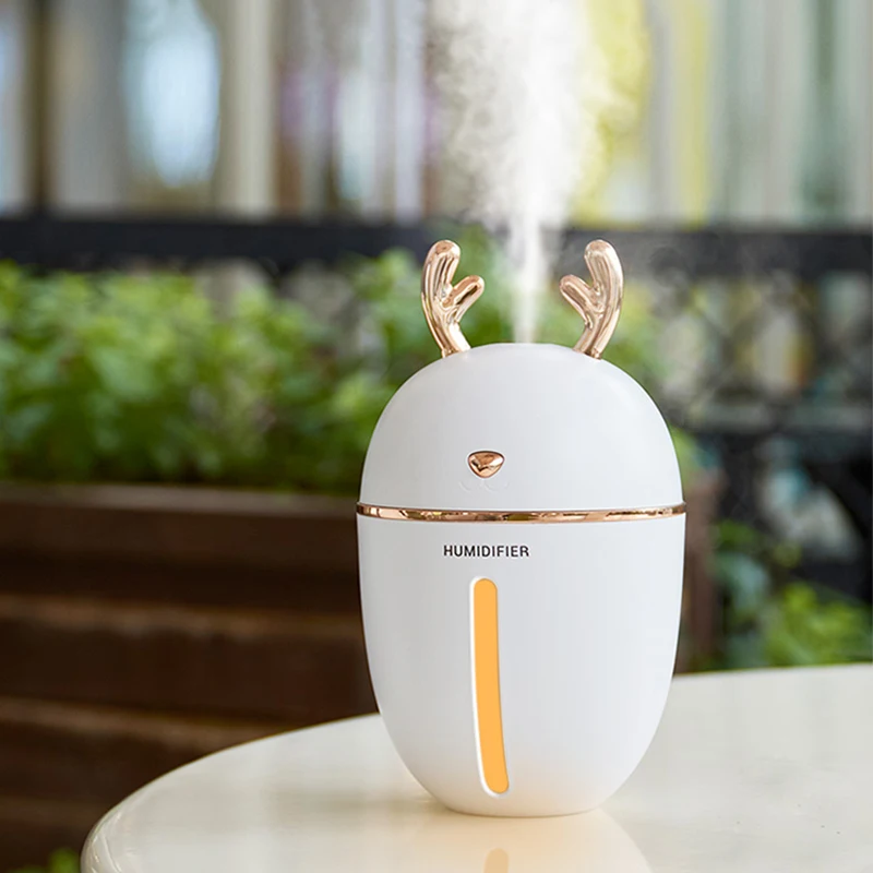 Billige 450ML Ultraschall luftbefeuchter Reiche Nebel 3 In 1 Nette Deer Ultraschall Humidificador USB Ätherisches Öl Diffusor Aroma Difusor lampe