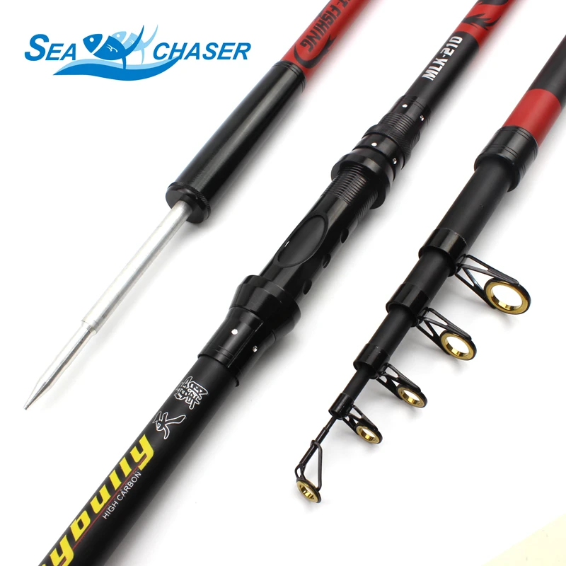 3.6m Carbon Fiber Telescopic Fishing Rod Saltwater Casting Sea Spinning Pole