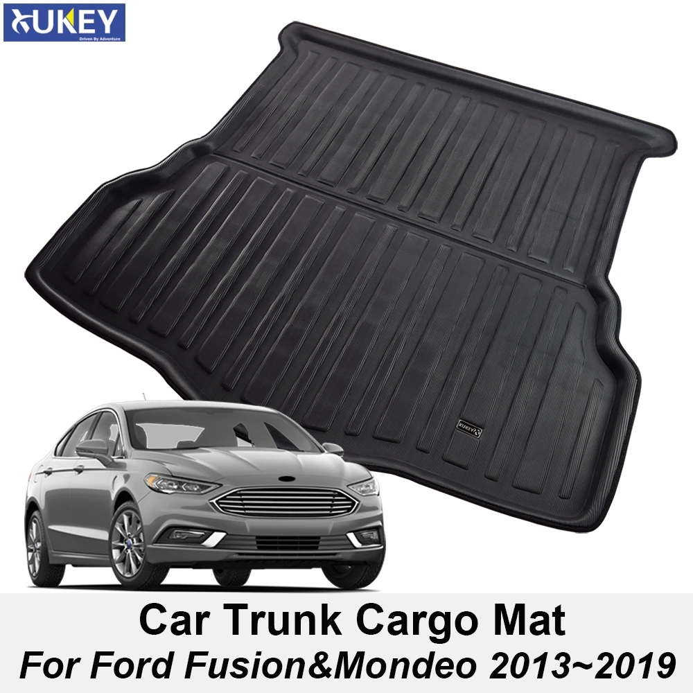 

For Ford Fusion Mondeo Rear Trunk Boot MatLiner Cargo Floor Tray Carpet Mud Kick Protector 2013 2014 2015 2016 2017 2018 2019