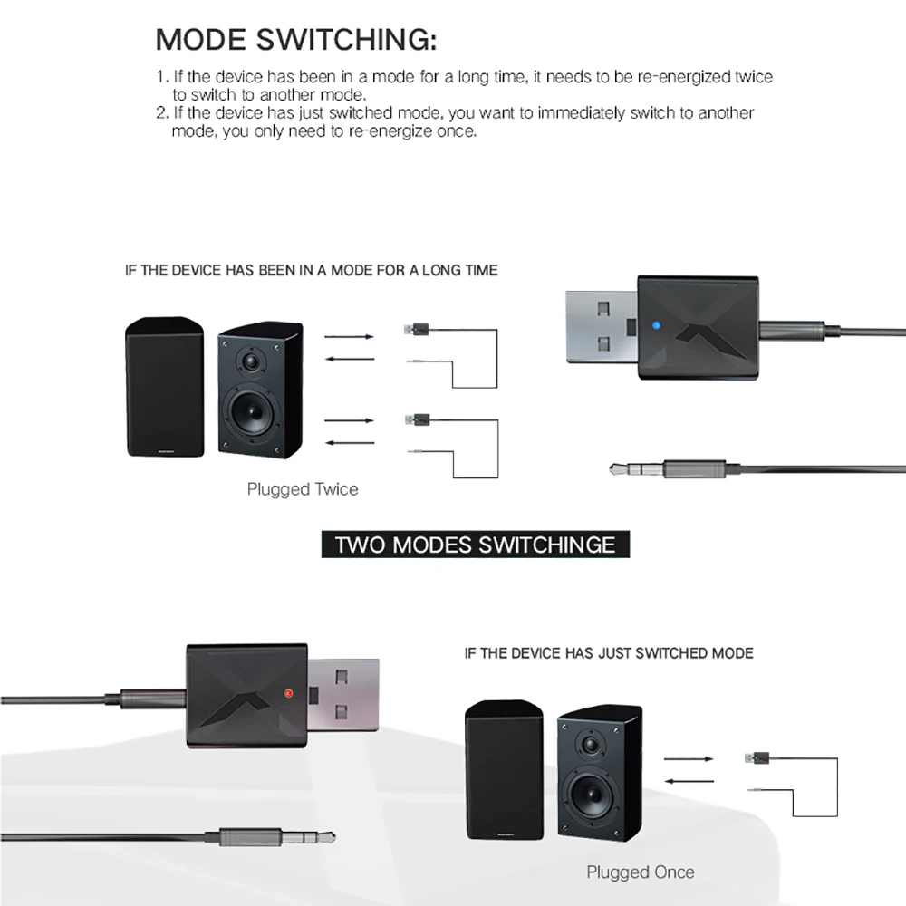 2 в 1 Bluetooth 5,0 аудио приемник и передатчик беспроводной музыкальный адаптер USB мощность 3,5 мм разъем для Bluetooth мышь ТВ радио автомобиля