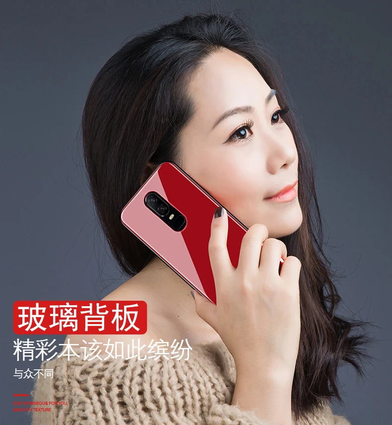 Tempered Glass Case for oneplus 6 oneplus6 1+6 Hybrid Hard PC Soft TPU Mirror Surface Glass Back Cover for one plus 6 Case