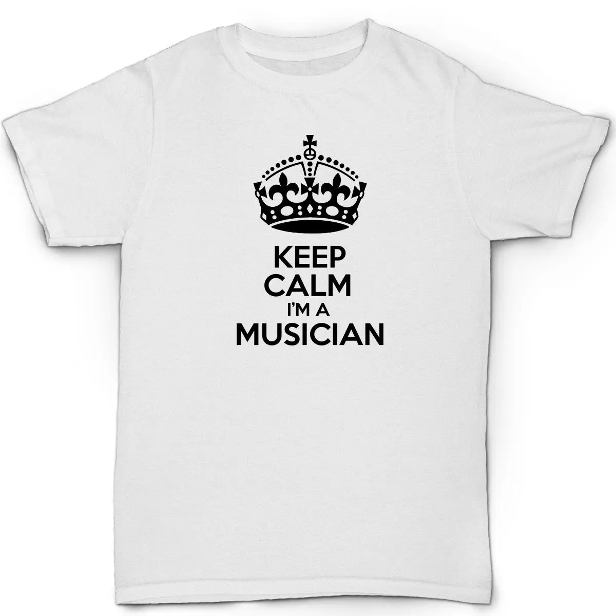 Keep calm i'm музыкант Для Мужчин's футболка смешные Юмор день рождения музыка печати Футболка Для мужчин s короткий рукав Горячая Топы футболка