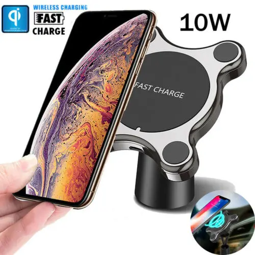 تشى سيارة لاسلكية شاحن المغناطيسي جبل حامل أجهزة سامسونج S10 S10 + S9 فون X XS ماكس XR شاحن لاسلكي كلي