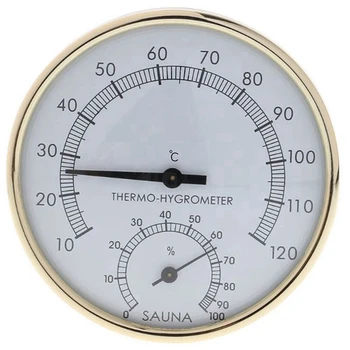 

Metal Dial Indoor Temperature Humidity Meter Thermometer & Hygrometer For Sauna Room Measurement Tool