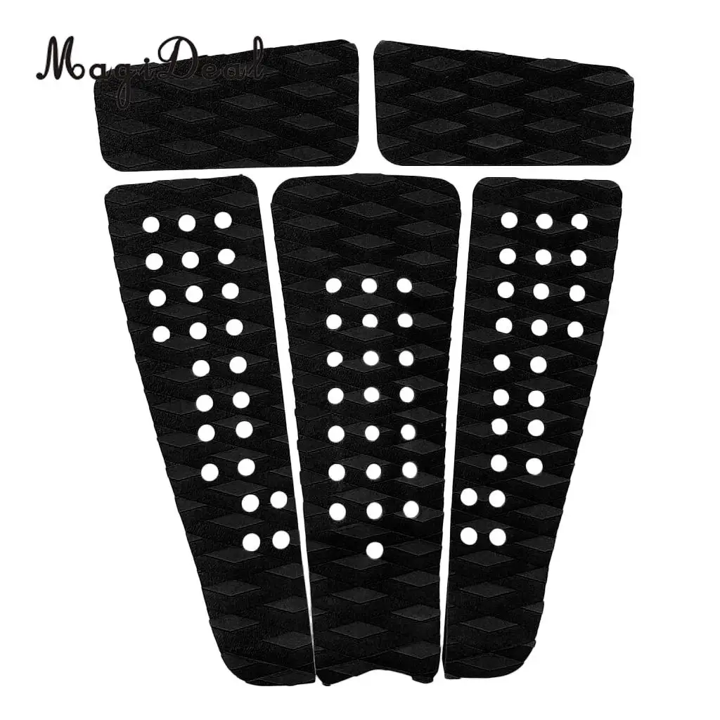 MagiDeal 5 Pieces Non Slip Diamond Grooved EVA Surfboard Traction Deck Grip Tail Pad Surfing Kiteboard Skimboard Accessories