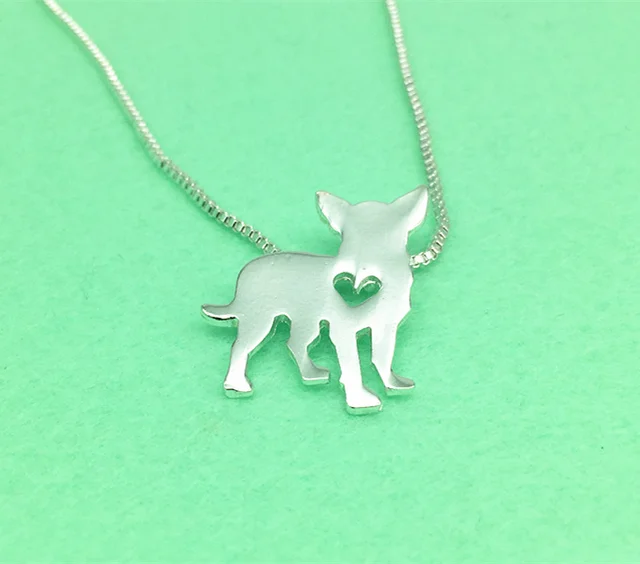 Buy 50cm Chihuahua silver pets metal dog heart