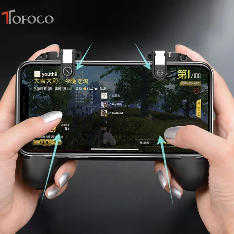 Mobile Game Controller Cooling Pubg Controller Gamepad Pubg Mobile Trigger L1R1 Shooter Joystick Holder with 2000MAH Power Bank