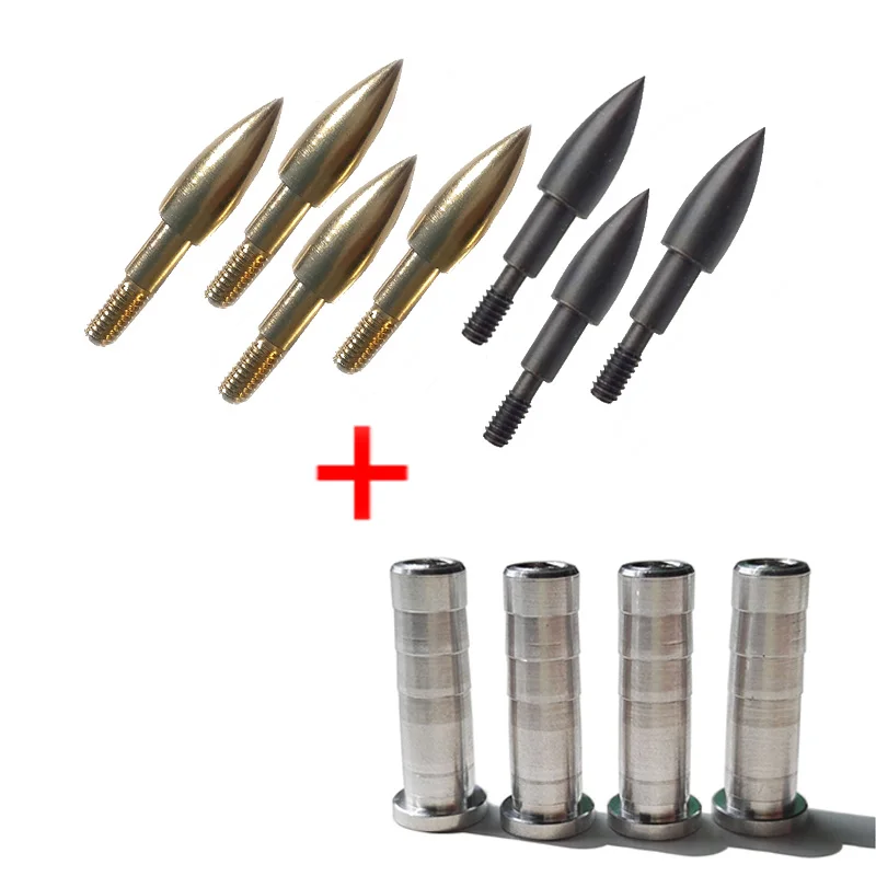 

6pcs Archery Target Point 100 Grain Broadhead With Aluminum Insert Arrow Accessories Screw Insert Point Hunting