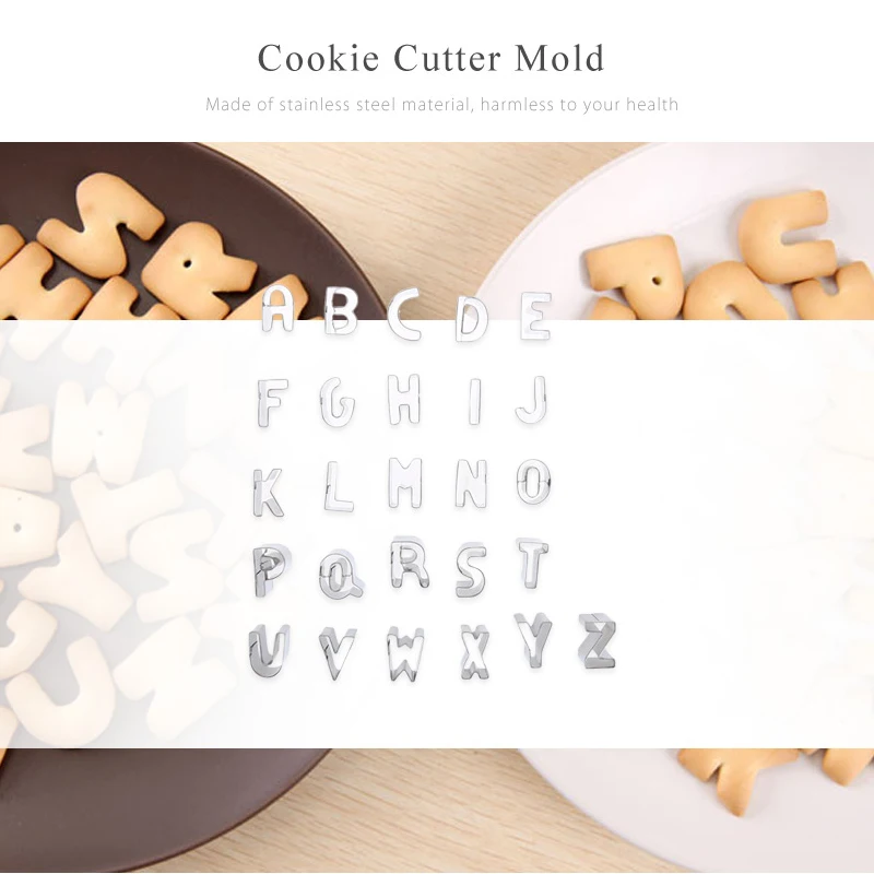 

Cute Cartoon 3D Stainless Steel Frame Cookie Cutter Cake Cookie Mold Animal Letters Numbers Bakeware Baking Pastry Fondant Tool
