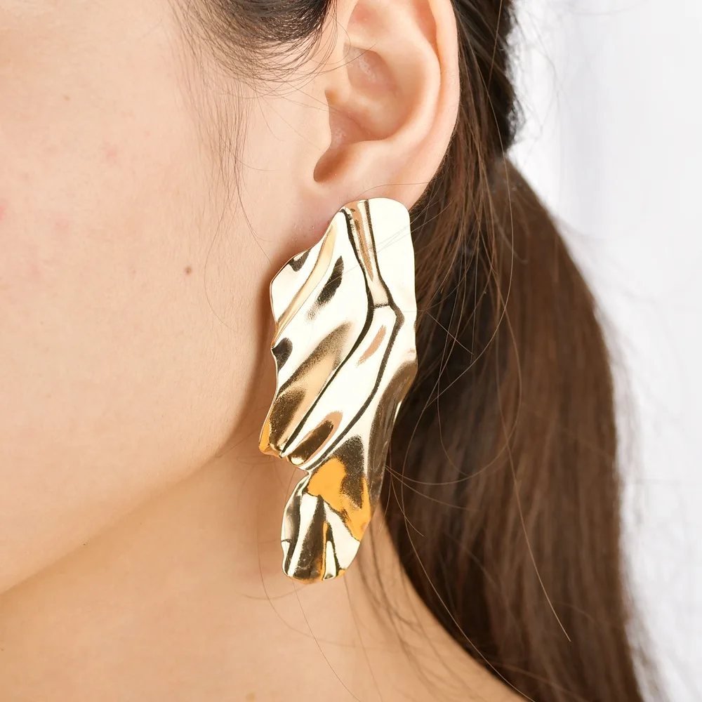 EK2172 модные брендовые Золотые Большие металлические серьги-капли с геометрическим орнаментом для женщин ювелирные изделия Brincos женские серьги