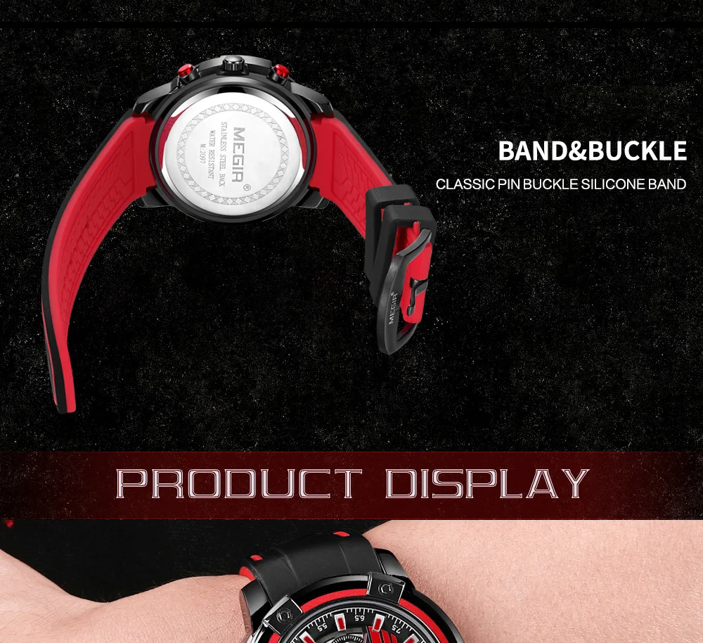 Люксовый бренд MEGIR мужские военные спортивные часы мужские кварцевые часы с датой мужские повседневные силиконовые наручные часы Relogio Masculino