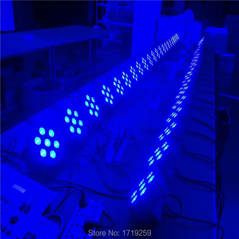 Беспроводной пульт дистанционного управления 7x9 Вт RGB DMX Led плоский светильник высокой мощности с профессиональным для вечерние дискотеки KTV DJ