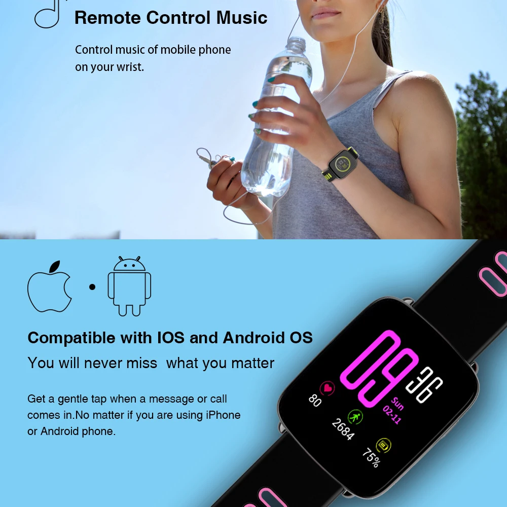Смарт часы водонепроницаемые Ip68 монитор сердечного ритма GV68 Bluetooth Smartwatch плавание