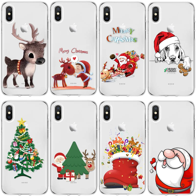 

Clear Xmas Cover For Samsung Galaxy J3 J5 J7 S8 S9 Plus A3 A5 A6 A8 S7 2016 2017 2018 For iPhone X 5 5S 5C SE 6 6S 7 8 Plus Case