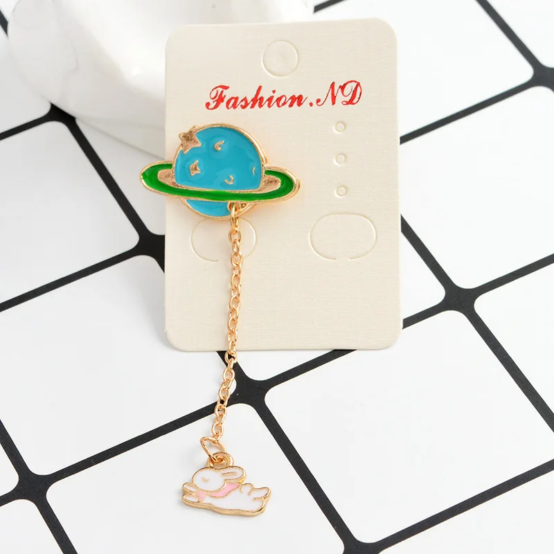 Hot Sale Personality Creative Planet Series Cartoon Brooch Jewelry Badge Metal Clothing Collar Pin