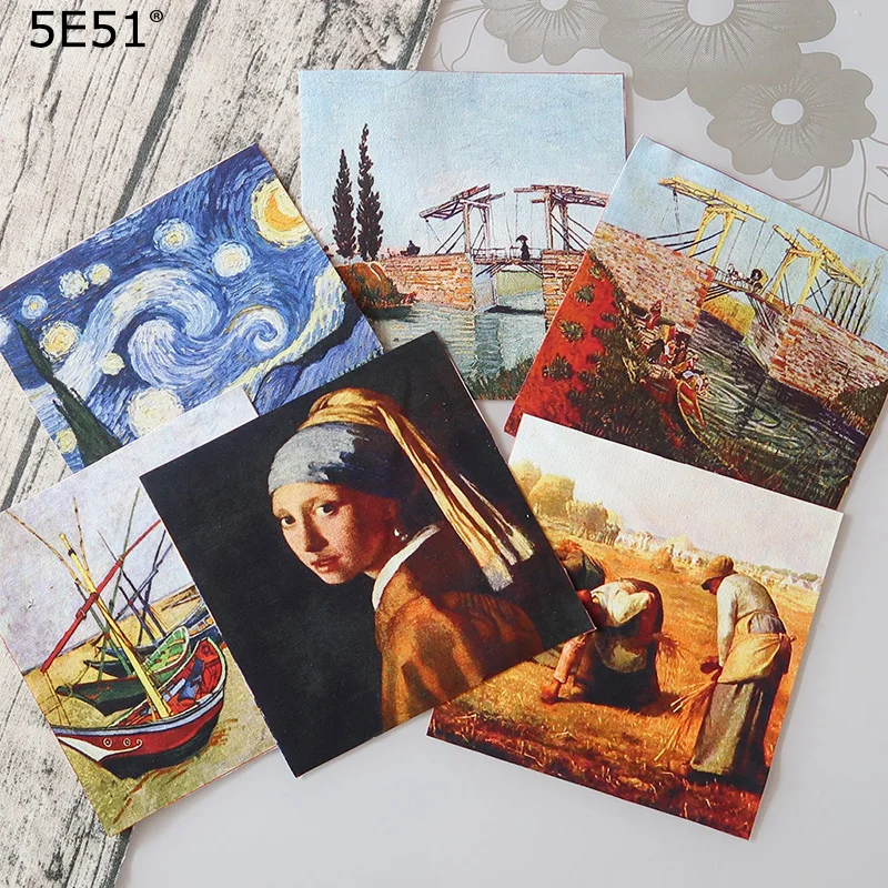 

Handmade cloth DIY cotton canvas fabric / positioning cloth hand dyed patchwork cloth digital printing Van Gogh oil painting