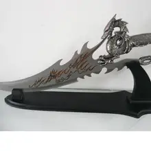 S0139 Нож Для Клинок смерти огненного дракона желтые картины ручка дракона с подставкой 22"