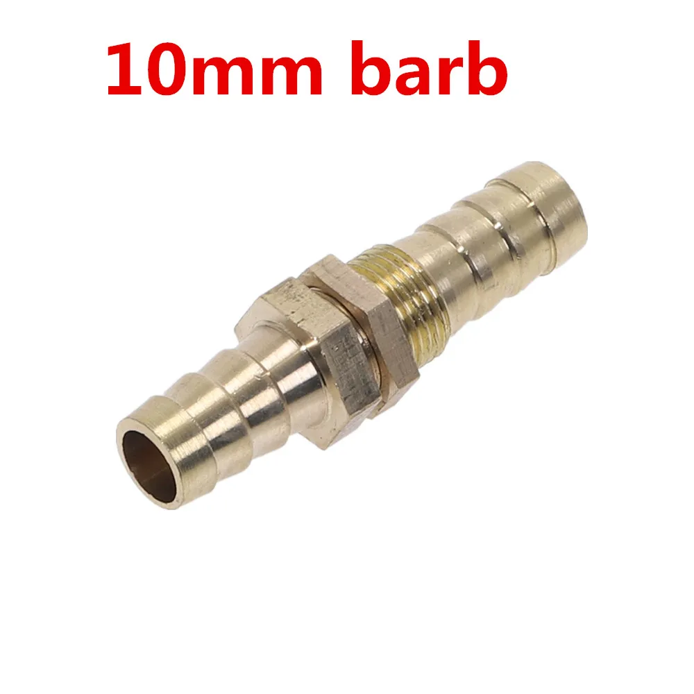 Copper Pipe 6 8 10 12 14 16mm ID Hose Barb Bulkhead Brass Barbed Tube Pipe Fitting Coupler Connector Adapter For Fuel Gas Water - Цвет: 10mm