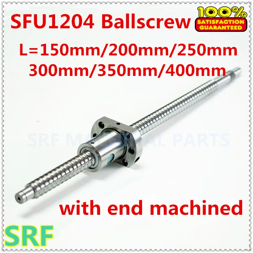 12 мм свернутый шариковый винт 1 шт. SFU1204 L = 150/200/250/300/350/400 с одной шариковой гайкой