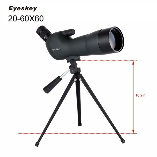 Eyeskey Angled 20-60x60 Zoom Waterproof Spotting Scope with Tripod BAK4 for Hunting Bird Watching