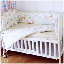 Промо-акция! 6 шт., Комплект постельного белья для детской кроватки с изображением медведя, постельные принадлежности для детской кроватки, бамперы для кроватки(бамперы+ простыня+ наволочка