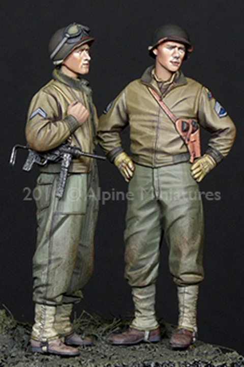 1/35 США 3 бронированный дивизион набор 2 фигурки полимерная модель солдата GK